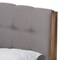 Baxton Studio Clifford Light Grey and Wood Finish Queen Size Platform Bed 135-7385 - alternate 6